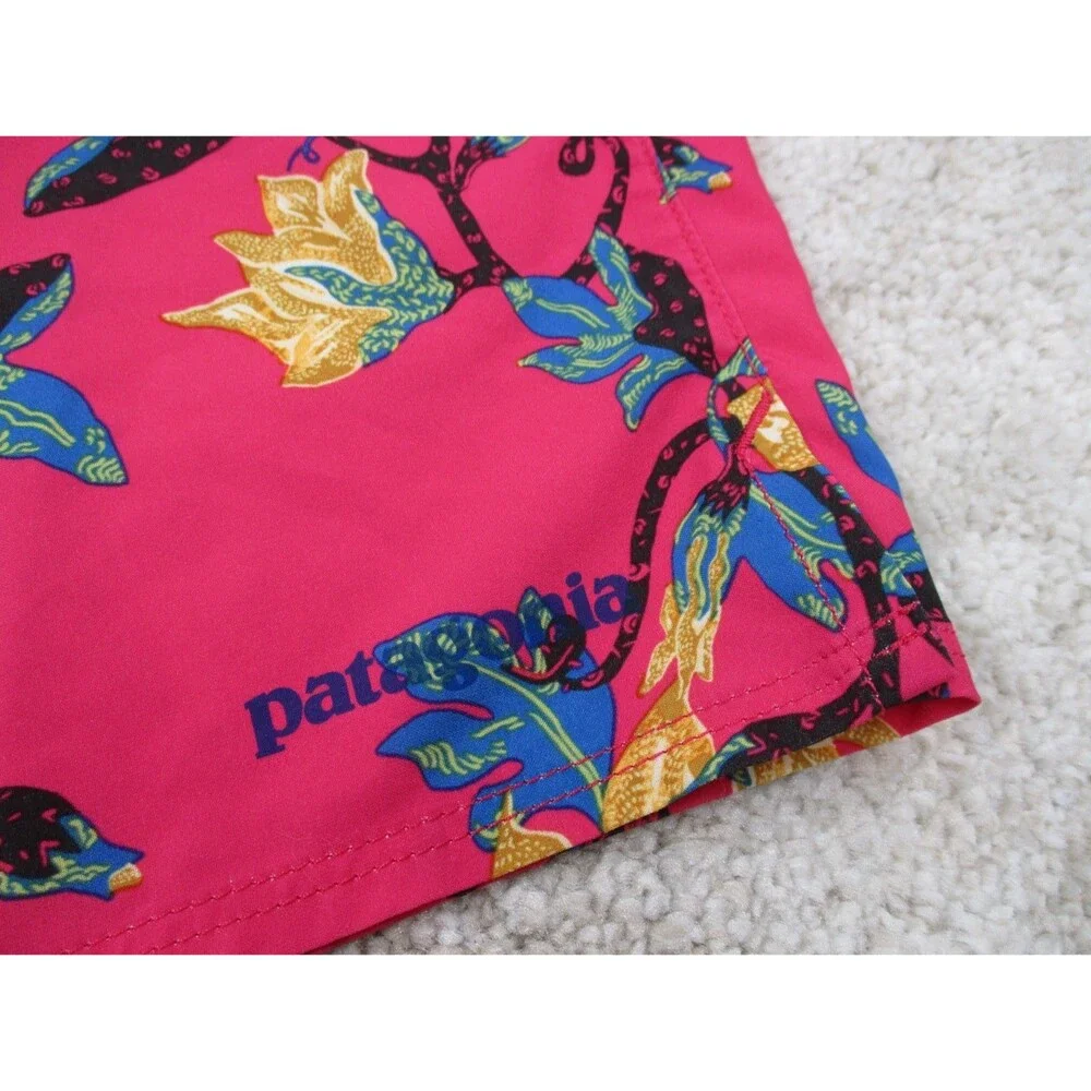 Patagonia Swim Trunks Mens 38 Pink Blue Floral Stretch Planing Board Shorts 19